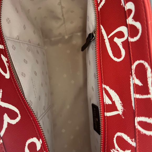KATE SPADE NEW YORK MARGARETA LIPSTICK HEARTS TOTE HANDBAG LARGE - Picture 8 of 11